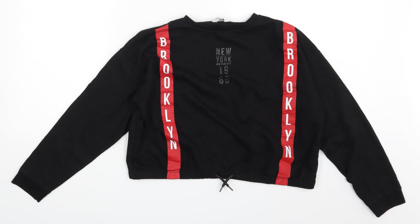 Primark Girls Black   Pullover Sweatshirt Size 14-15 Years  - Brooklyn
