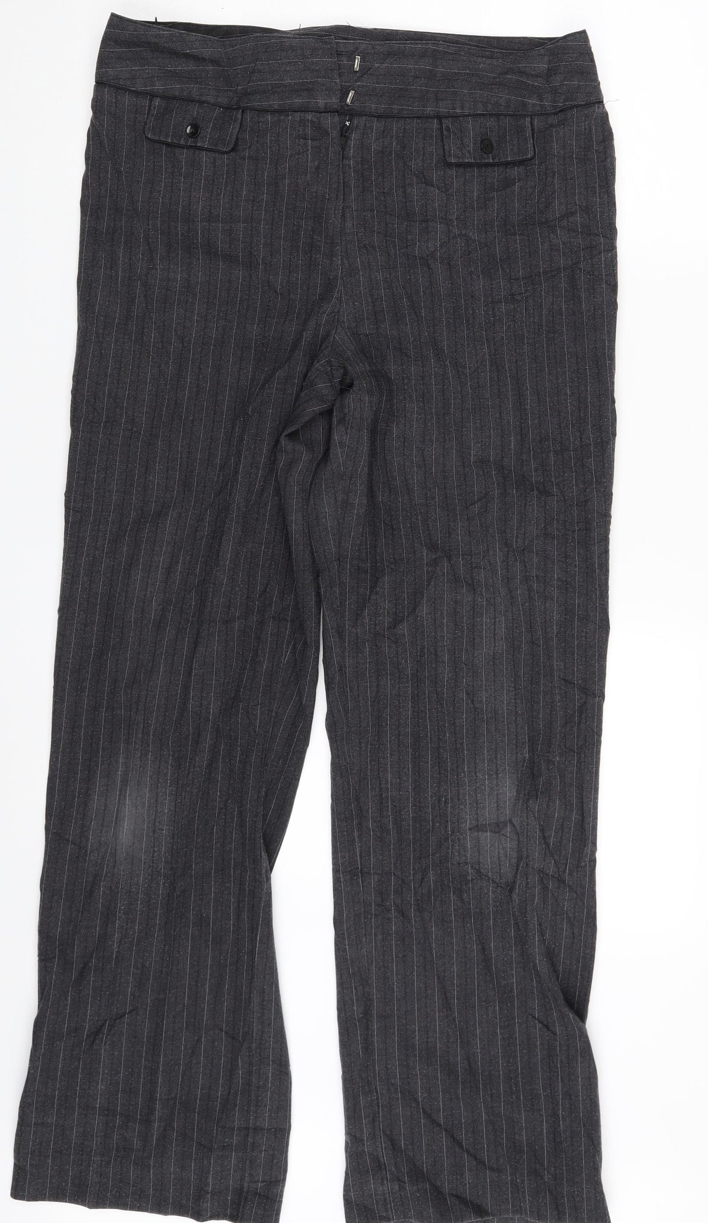 Womens UK Size One Size Preworn Regular Fit  Grey Trousers