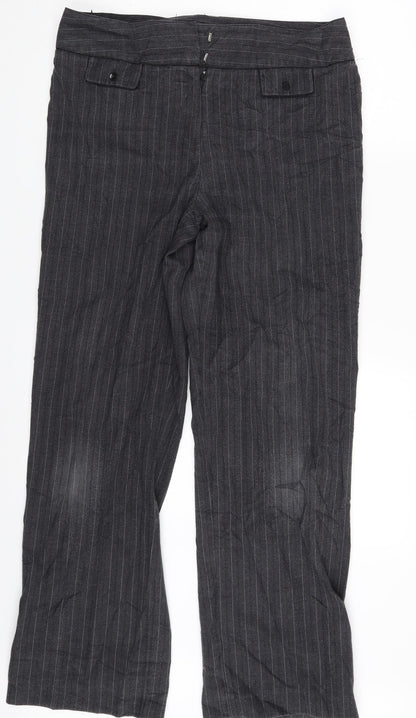 Womens UK Size One Size Preworn Regular Fit  Grey Trousers