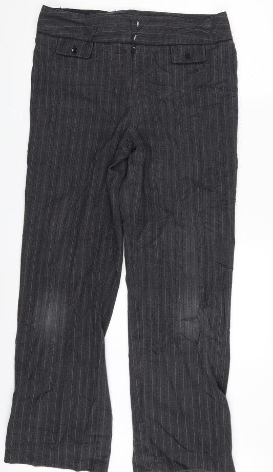 Womens UK Size One Size Preworn Regular Fit  Grey Trousers
