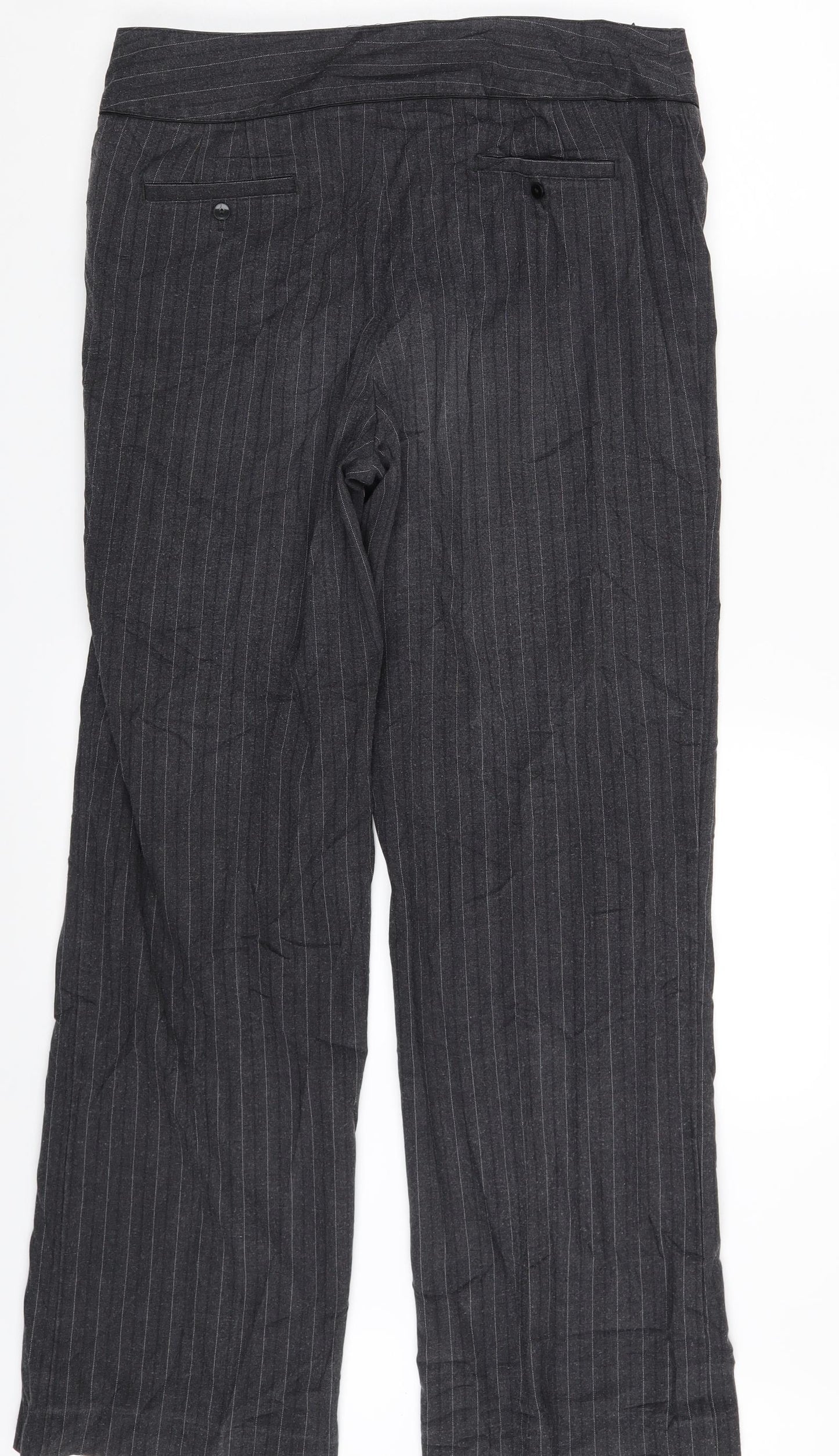 Womens UK Size One Size Preworn Regular Fit  Grey Trousers
