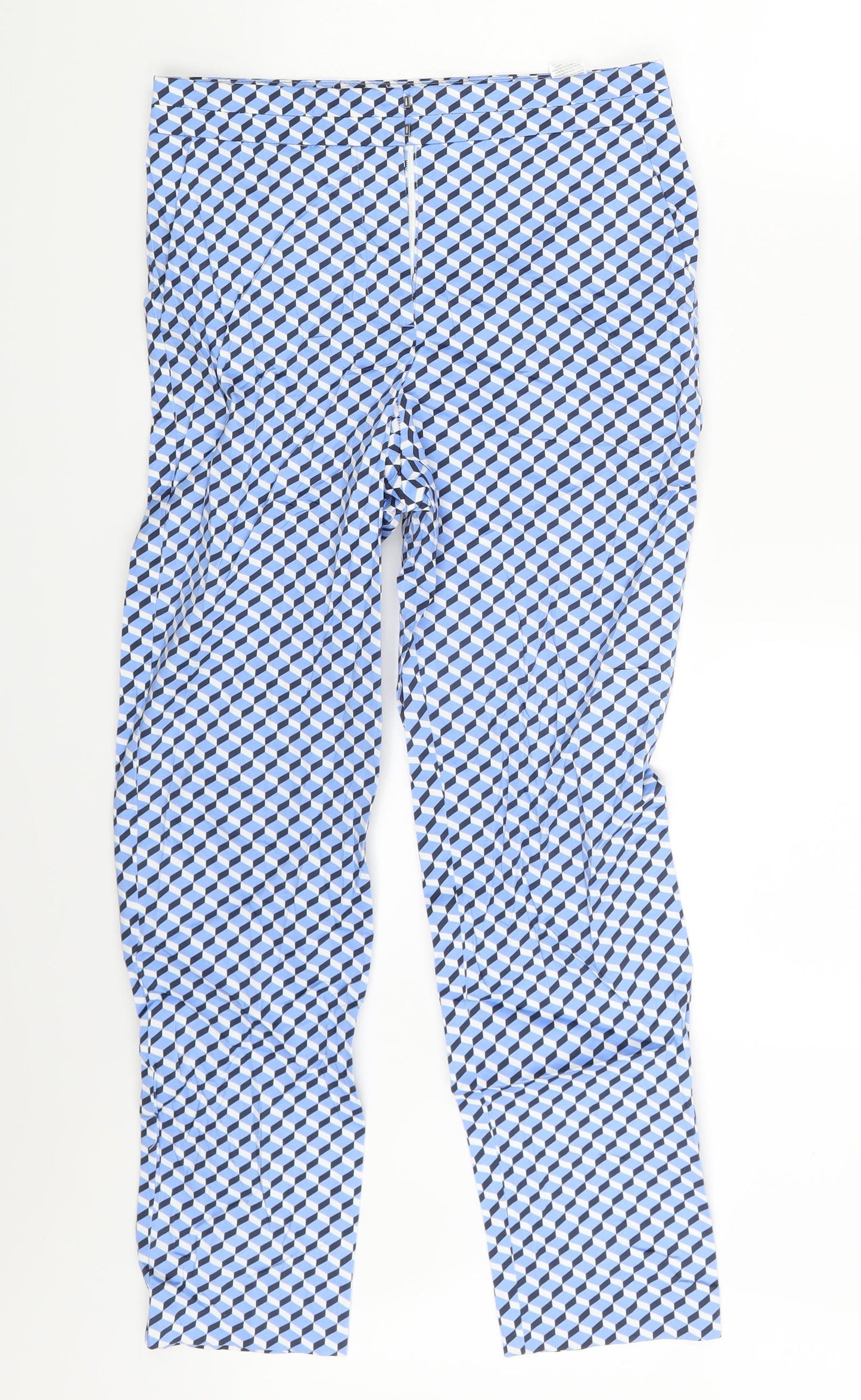 M&S Womens Multicoloured Argyle/Diamond  Trousers  Size 8 L24 in