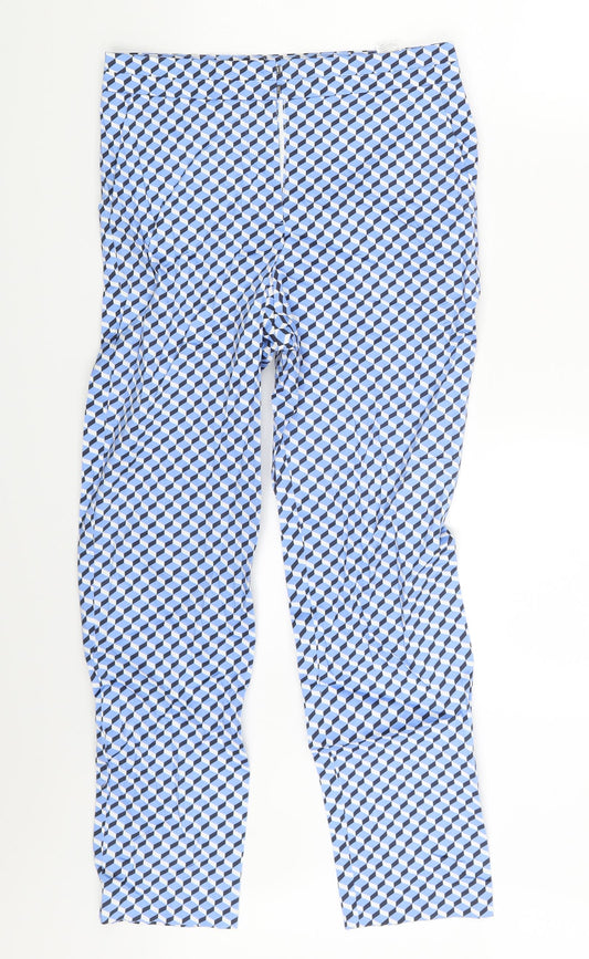 M&S Womens Multicoloured Argyle/Diamond  Trousers  Size 8 L24 in