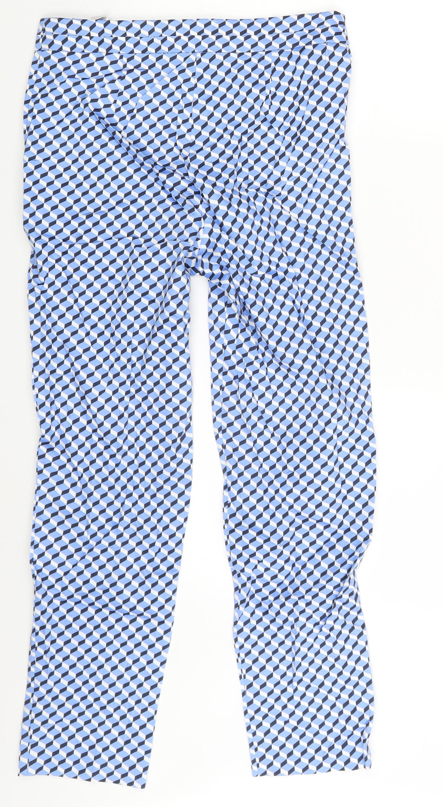 M&S Womens Multicoloured Argyle/Diamond  Trousers  Size 8 L24 in