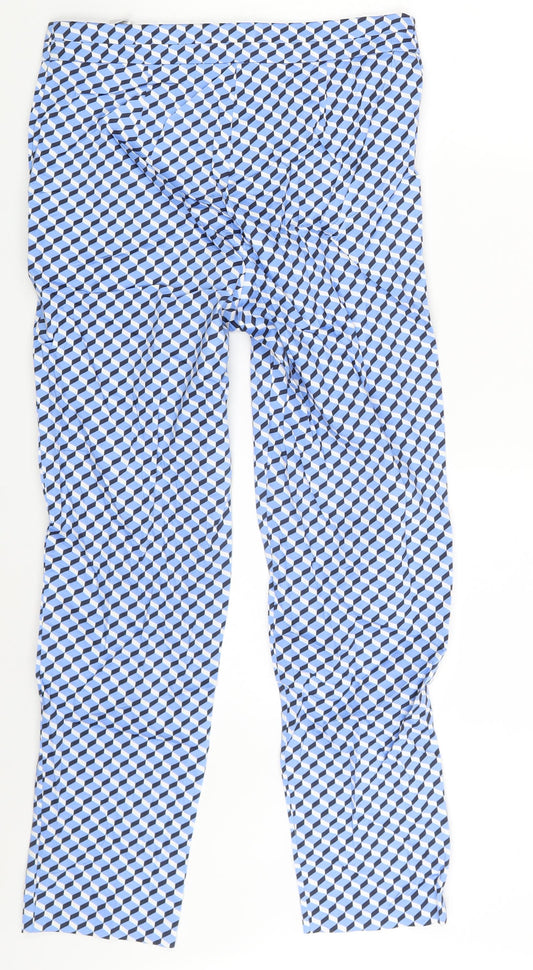 M&S Womens Multicoloured Argyle/Diamond  Trousers  Size 8 L24 in