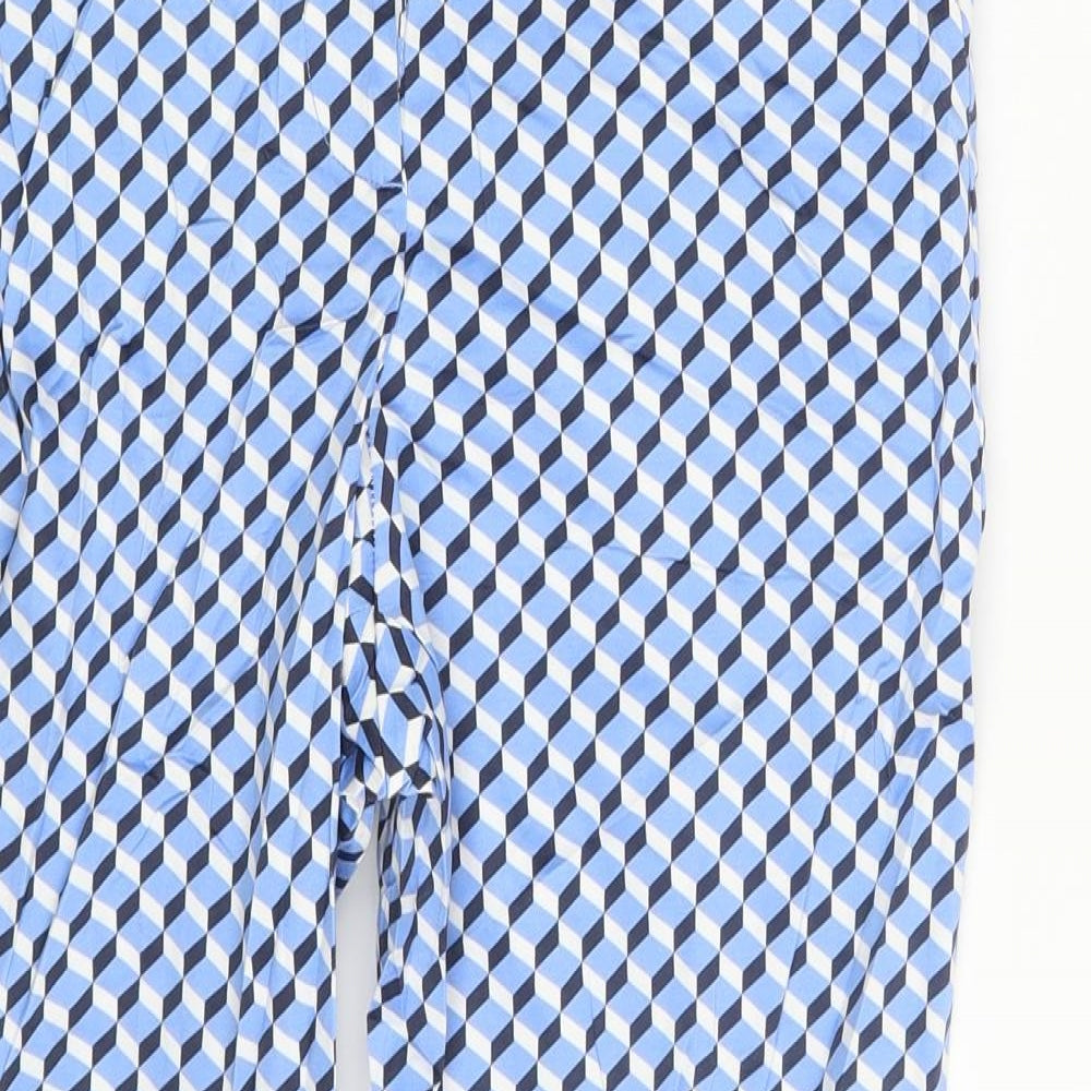 M&S Womens Multicoloured Argyle/Diamond  Trousers  Size 8 L24 in