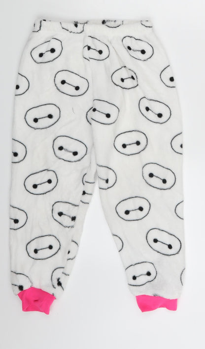 Preworn Girls White Animal Print  Jogger Trousers One Size