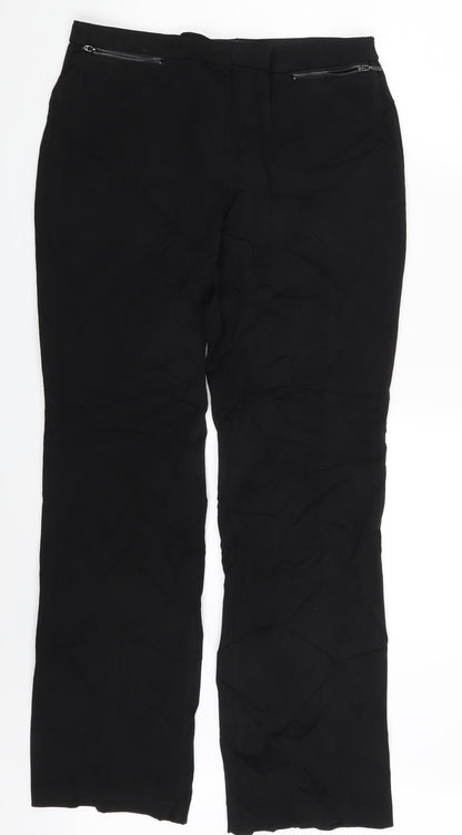 M&S Womens Black   Trousers  Size 12 L28 in
