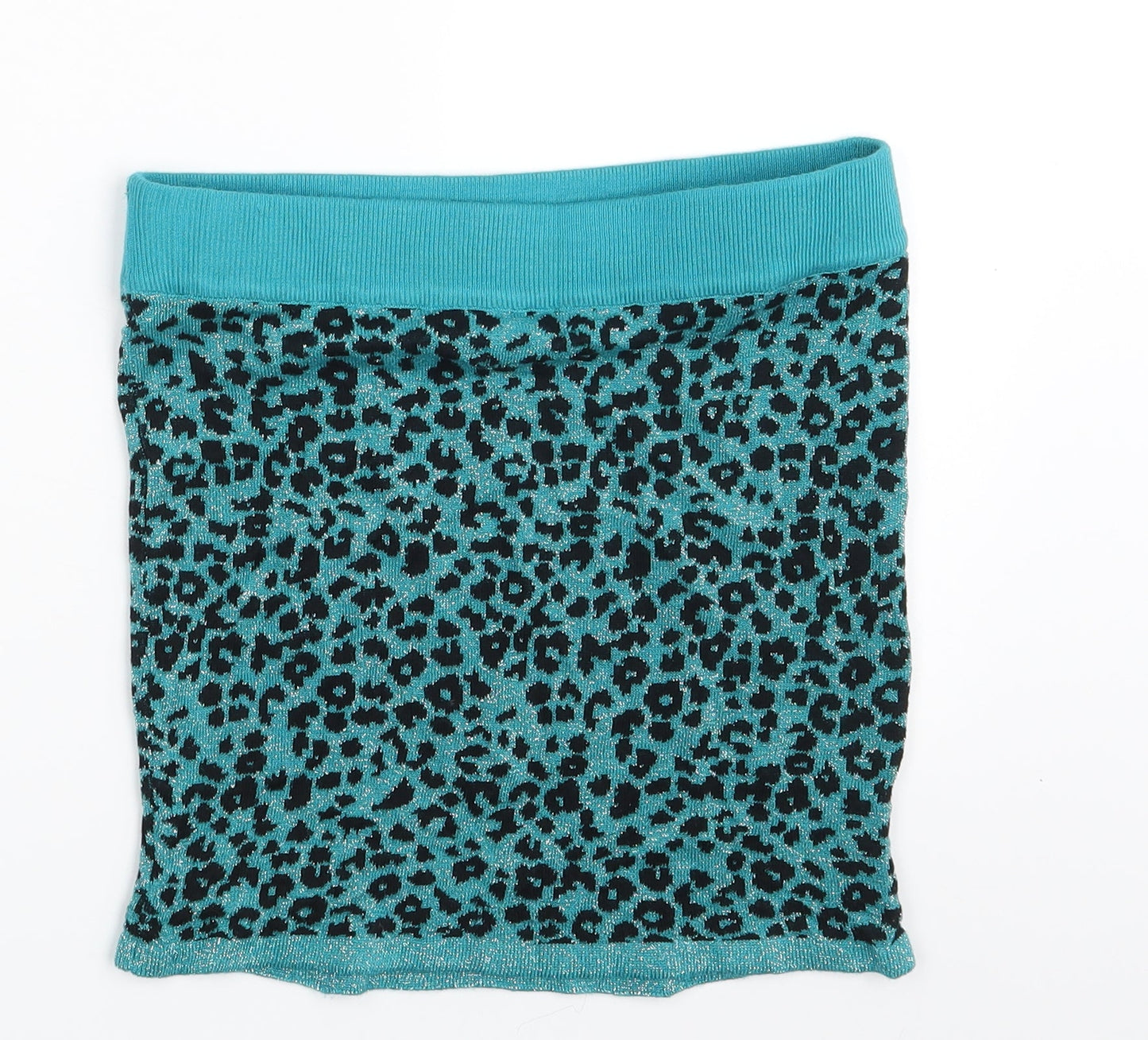 H&M Girls Green Animal Print  Mini Skirt Size 12-13 Years