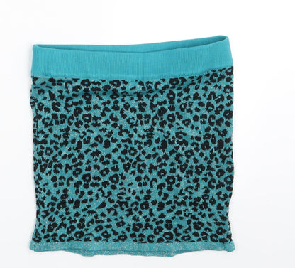 H&M Girls Green Animal Print  Mini Skirt Size 12-13 Years