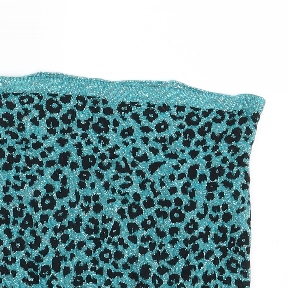 H&M Girls Green Animal Print  Mini Skirt Size 12-13 Years