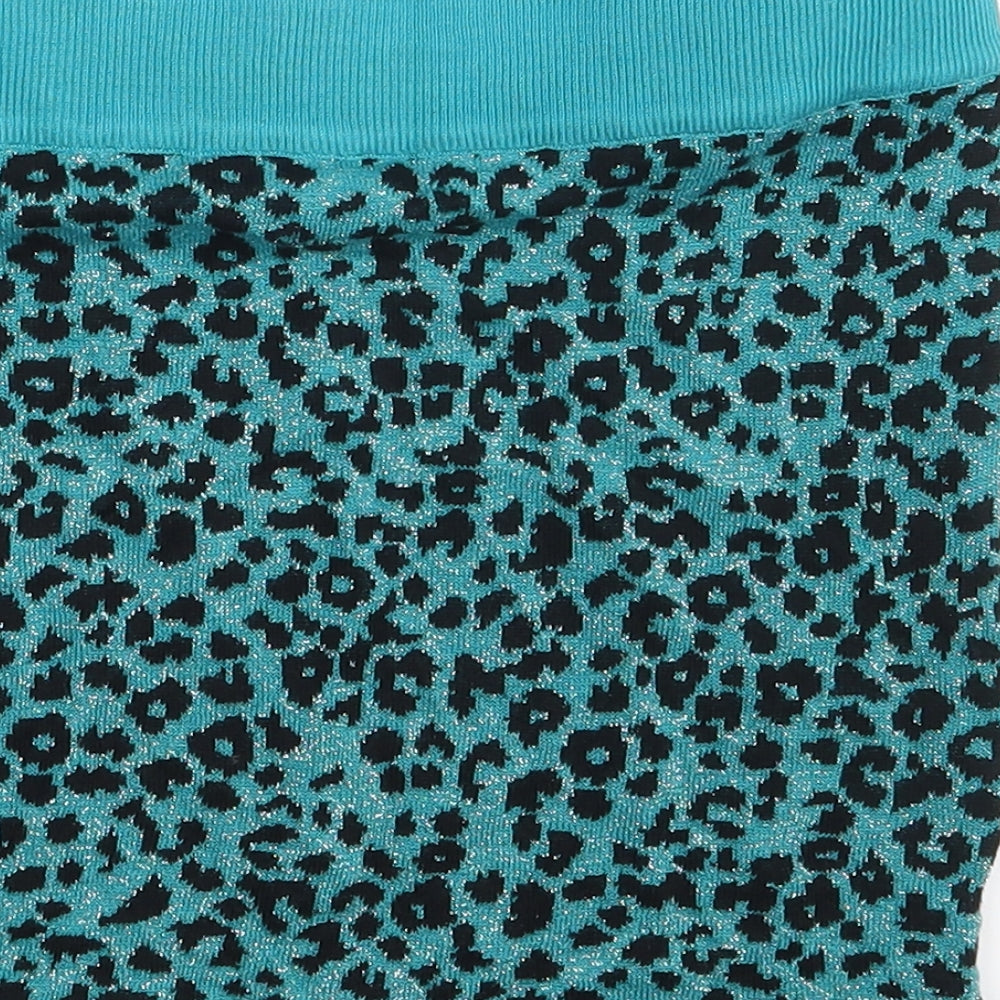 H&M Girls Green Animal Print  Mini Skirt Size 12-13 Years