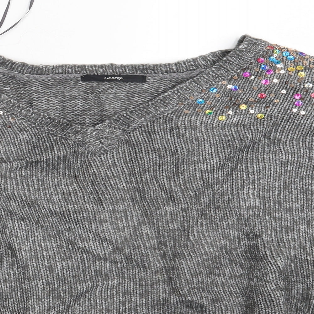 George Womens Grey   Pullover Jumper Size M