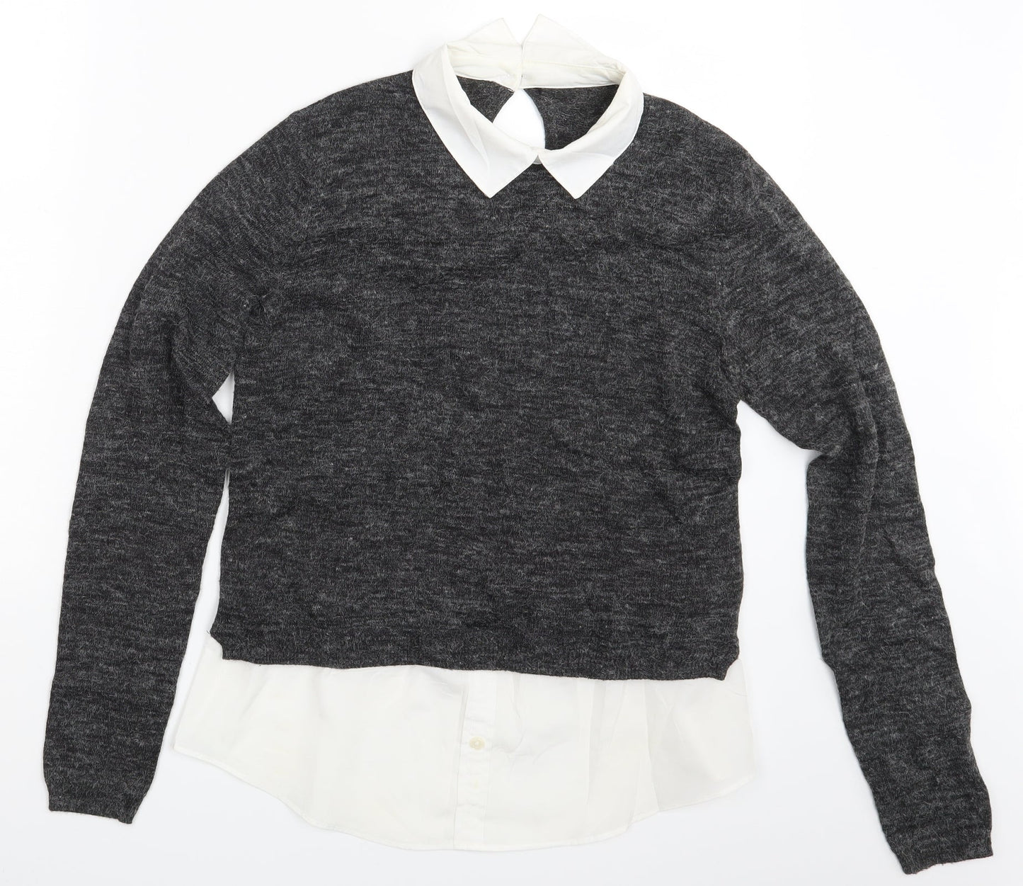 Womens UK Size One Size H&M Grey Pullover Jumper