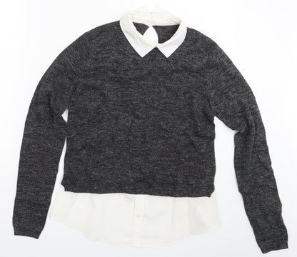 Womens UK Size One Size H&M Grey Pullover Jumper