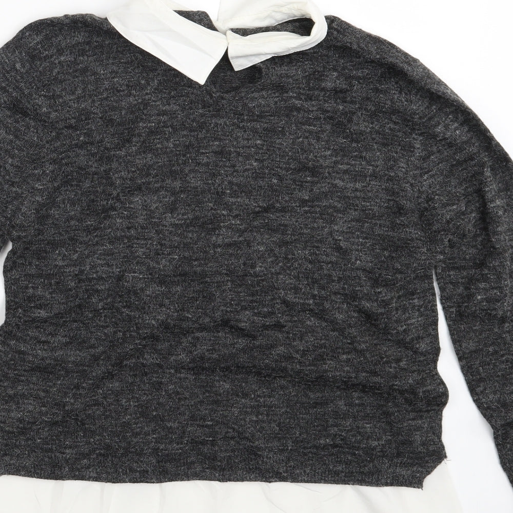 Womens UK Size One Size H&M Grey Pullover Jumper