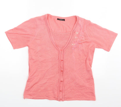 Womens UK Size S BM Pink Pullover Jumper