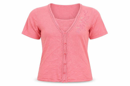 Bonmarché Womens Pink Floral Pullover Jumper Size S