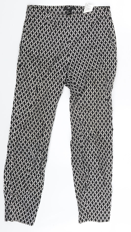 Womens UK Size 4 H&M Slim Fit  Black Trousers