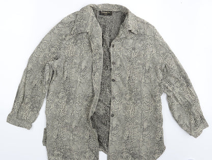 Legacy Womens Gold Camouflage  Basic Button-Up Size 12