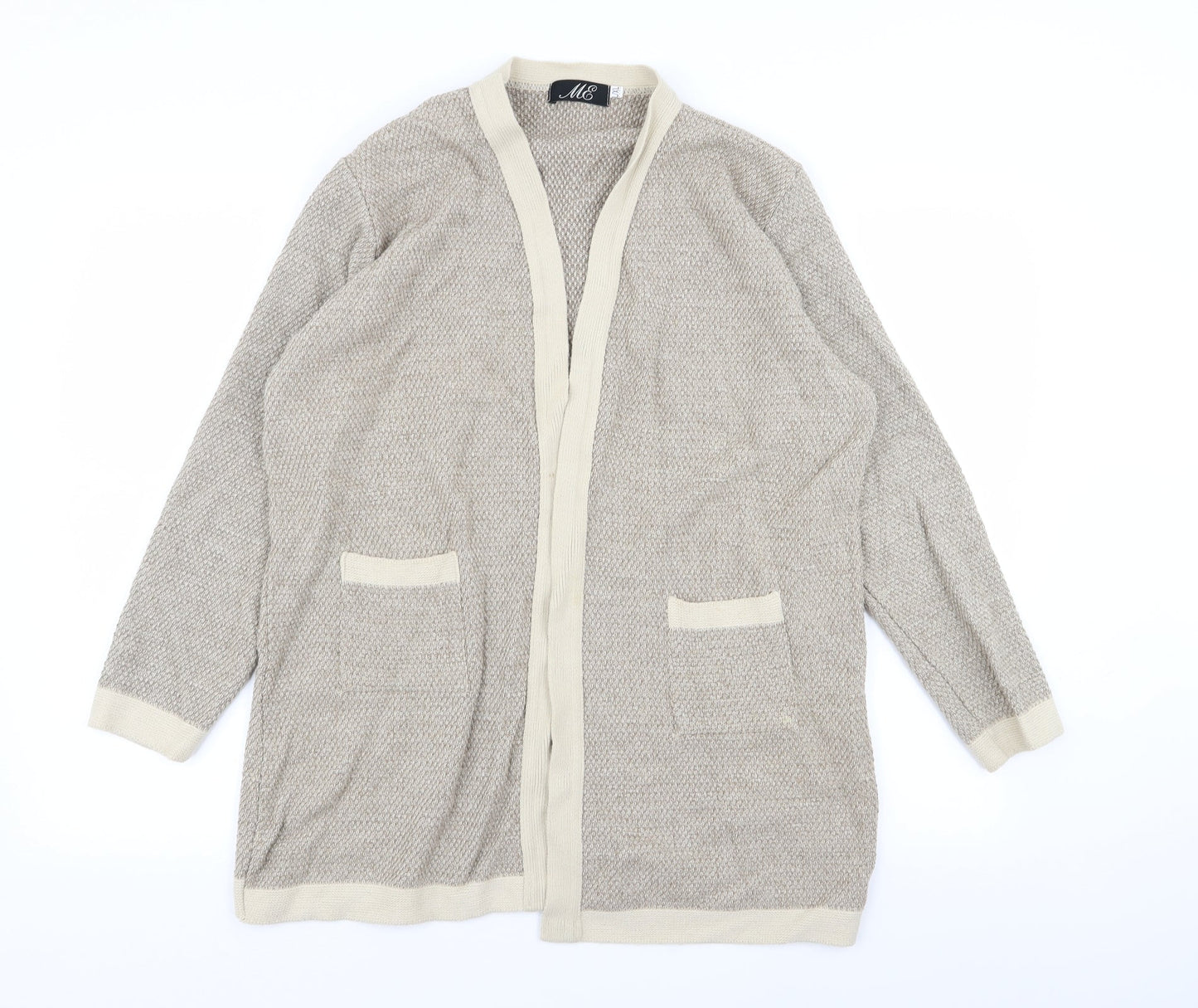 Womens UK Size L me Beige Cardigan Jumper