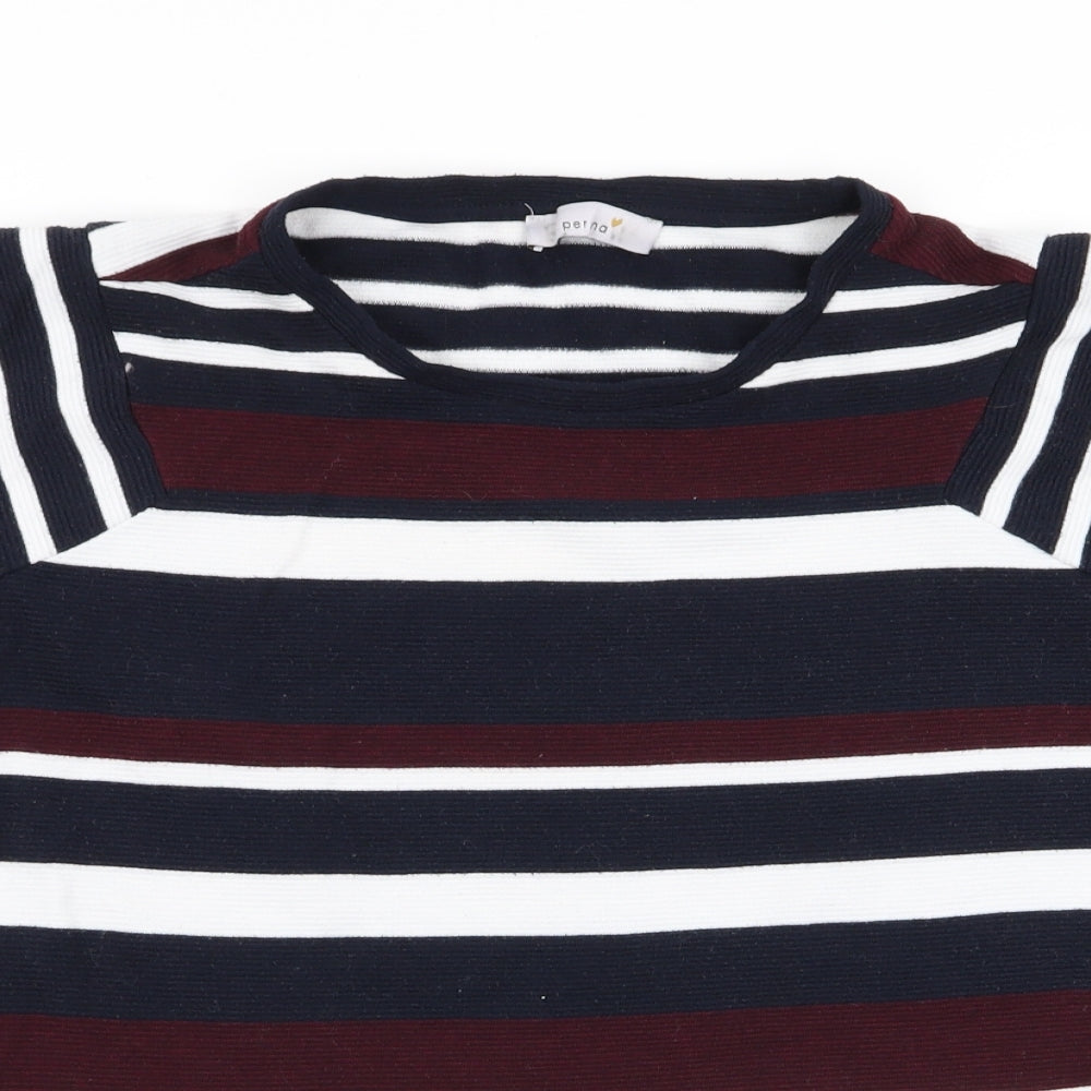 Per Una Womens Multicoloured Striped  Basic T-Shirt Size 18