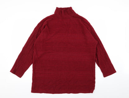 Womens UK Size 16 M&Co Red Pullover Jumper
