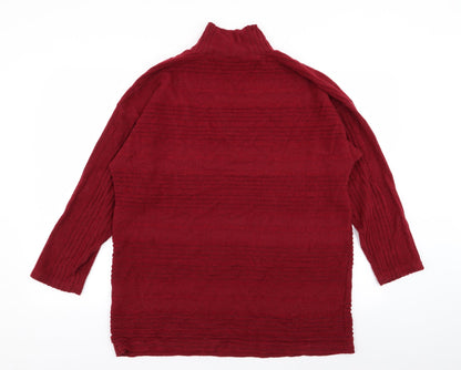 Womens UK Size 16 M&Co Red Pullover Jumper