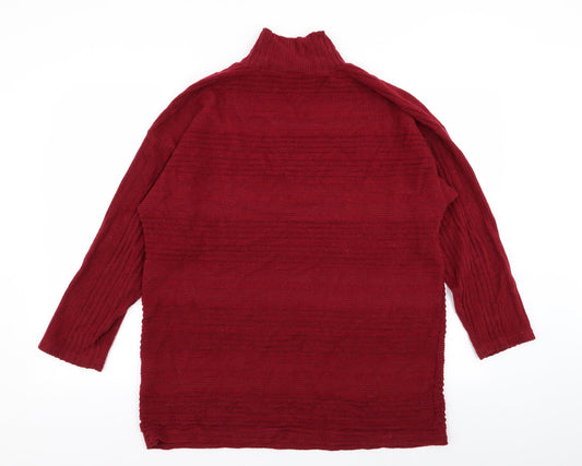 Womens UK Size 16 M&Co Red Pullover Jumper