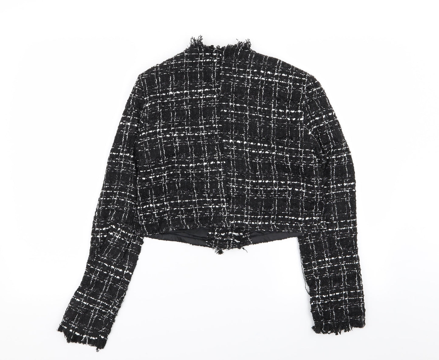 SheIn Womens Black Geometric  Jacket Blazer Size 6