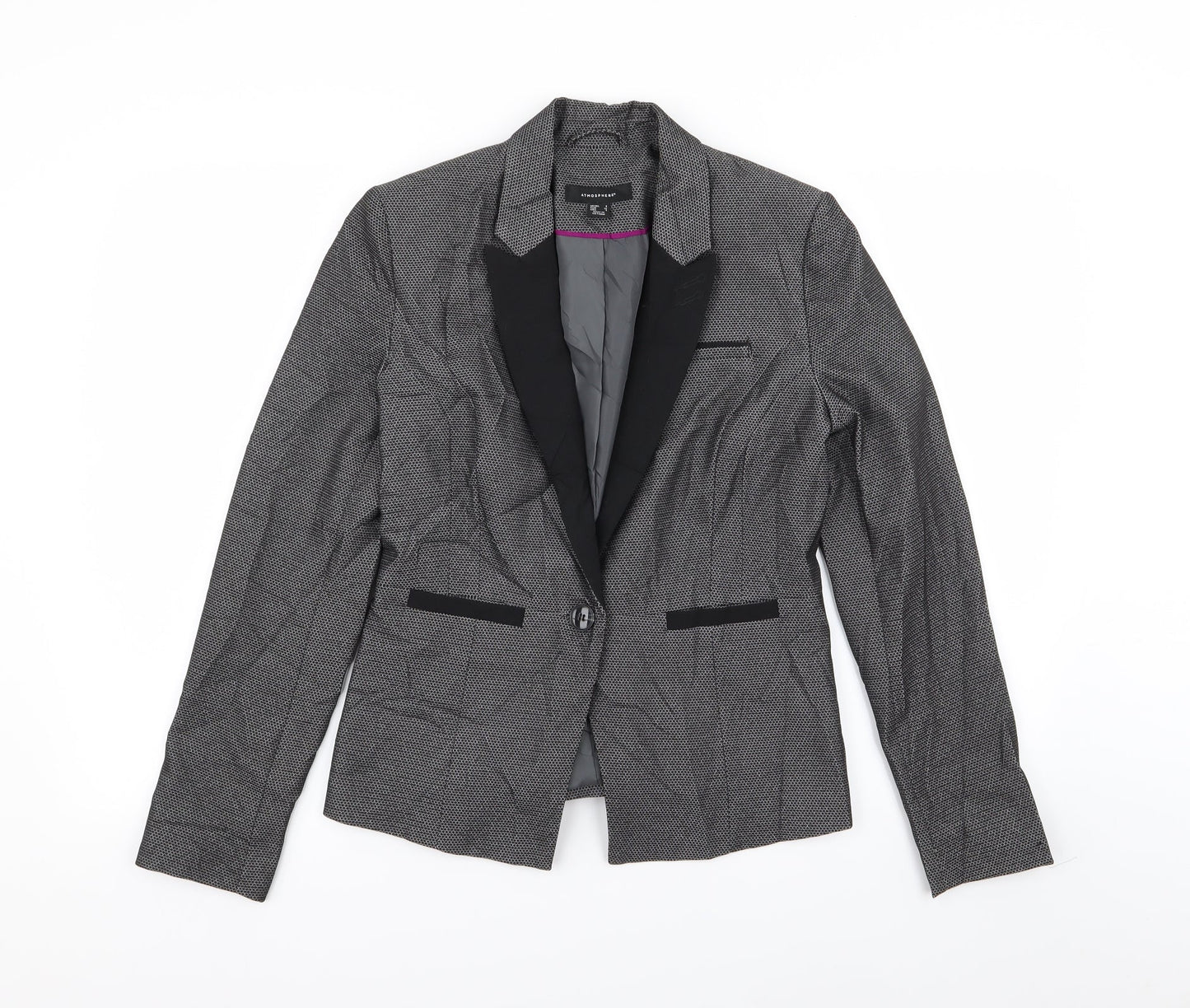 Primark Womens Black Geometric  Jacket Blazer Size 8