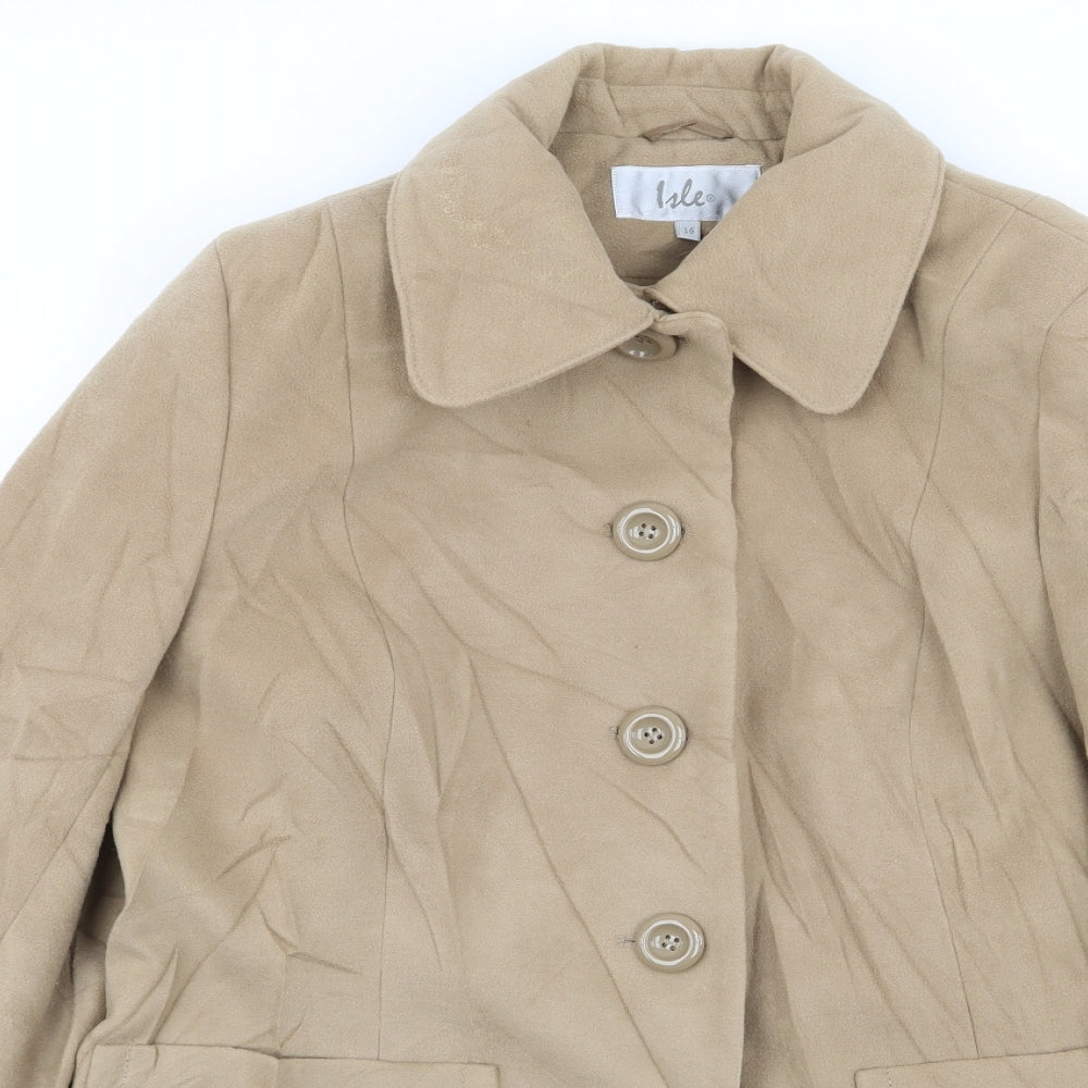 Womens UK Size 16 isle Beige Overcoat