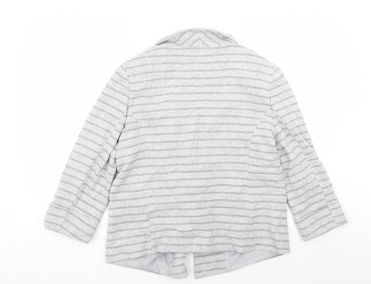 Principles Womens Grey Striped  Jacket Blazer Size 16