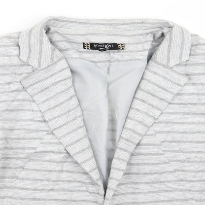 Principles Womens Grey Striped  Jacket Blazer Size 16