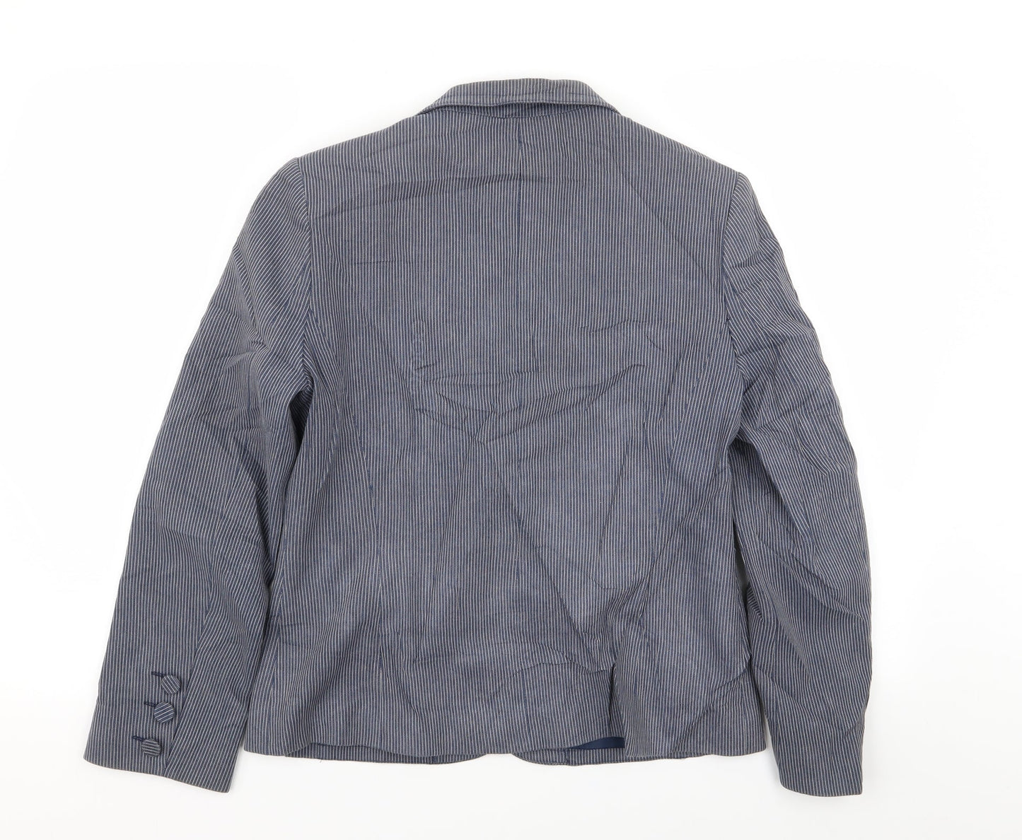 Debenhams Womens Blue Striped  Jacket Blazer Size 12