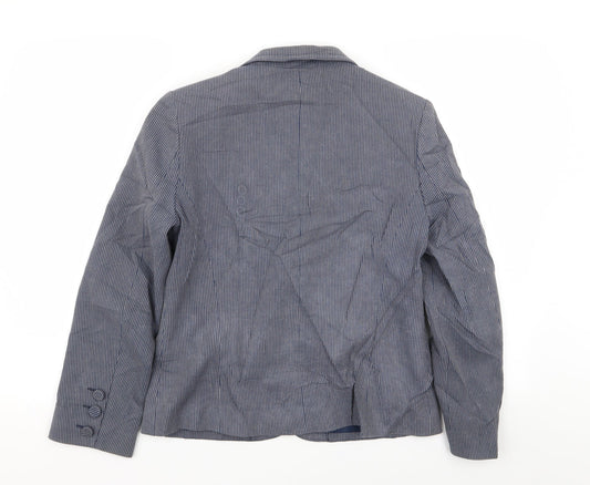 Debenhams Womens Blue Striped  Jacket Blazer Size 12