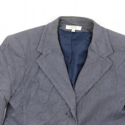 Debenhams Womens Blue Striped  Jacket Blazer Size 12
