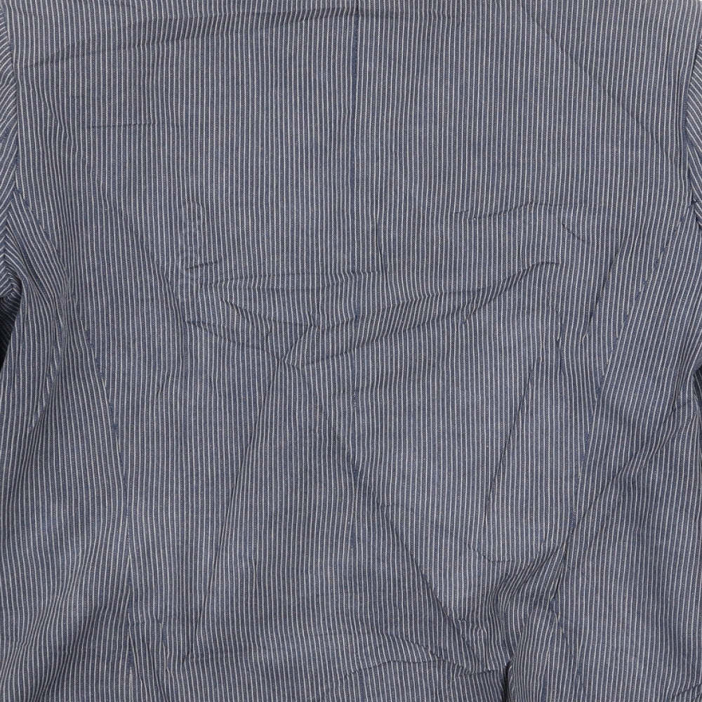 Debenhams Womens Blue Striped  Jacket Blazer Size 12
