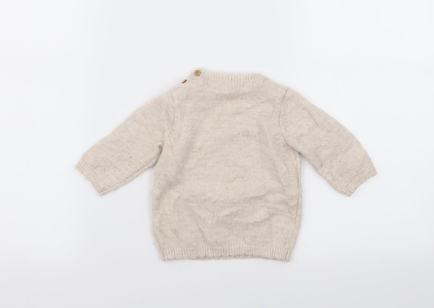 Asda George Girls Beige   Pullover Jumper Size 3-6 Months