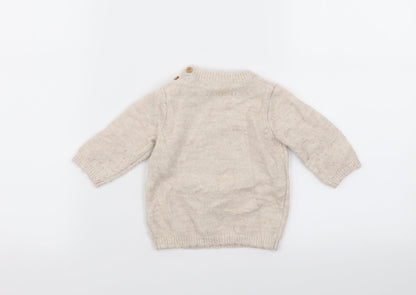 Asda George Girls Beige   Pullover Jumper Size 3-6 Months
