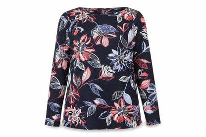 M&S Womens Blue Floral  Basic T-Shirt Size 8