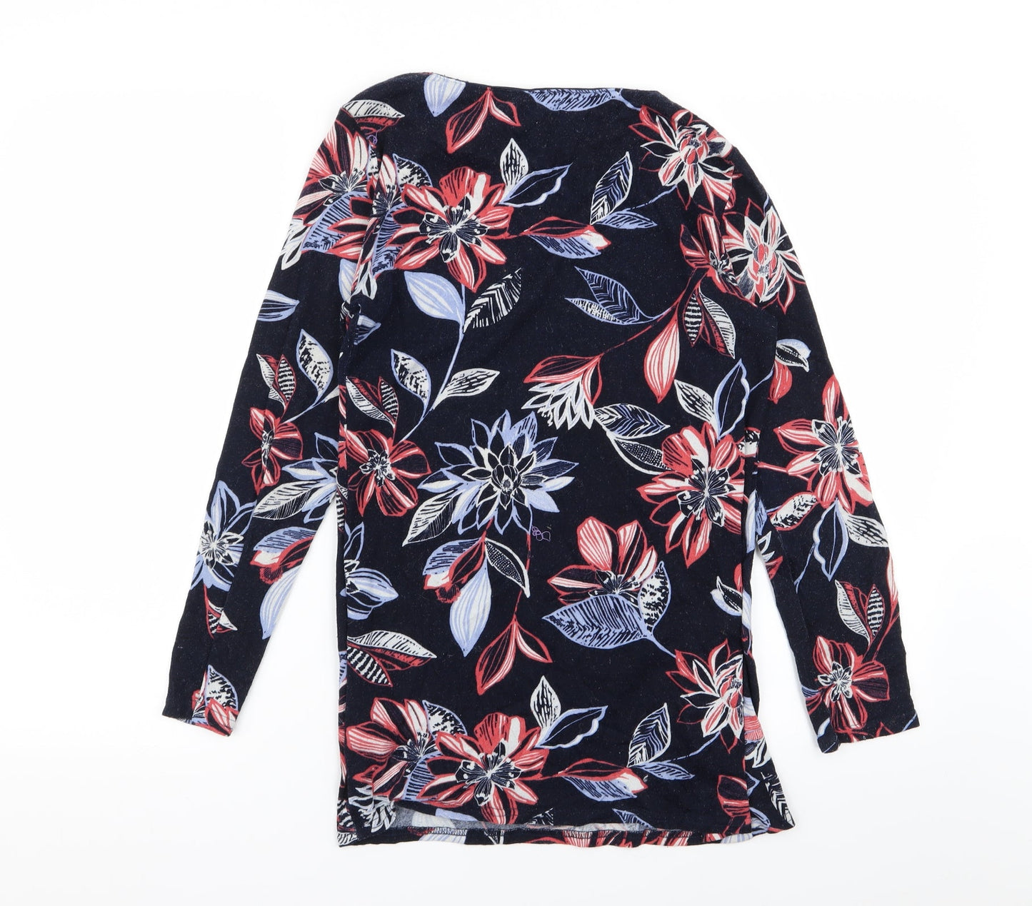 M&S Womens Blue Floral  Basic T-Shirt Size 8