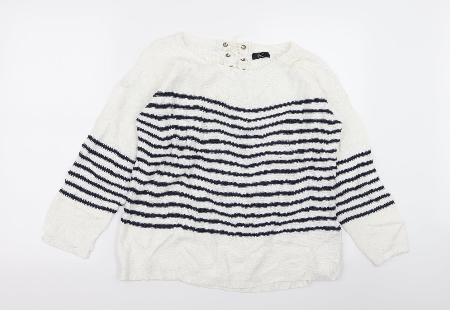 F&F Womens Multicoloured Striped  Pullover Jumper Size 14