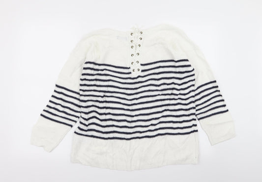 F&F Womens Multicoloured Striped  Pullover Jumper Size 14