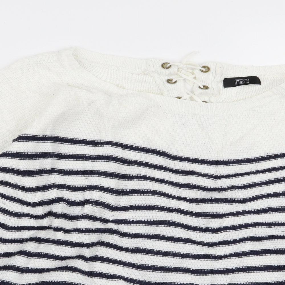 F&F Womens Multicoloured Striped  Pullover Jumper Size 14
