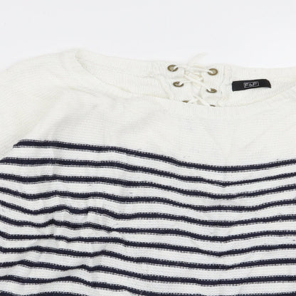 F&F Womens Multicoloured Striped  Pullover Jumper Size 14