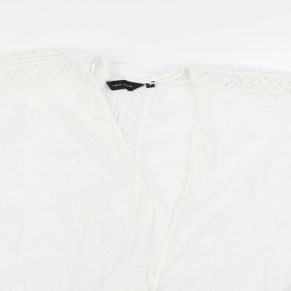 Womens UK Size 8 New Look White Cardigan Jumper