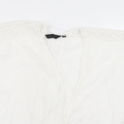Womens UK Size 8 New Look White Cardigan Jumper