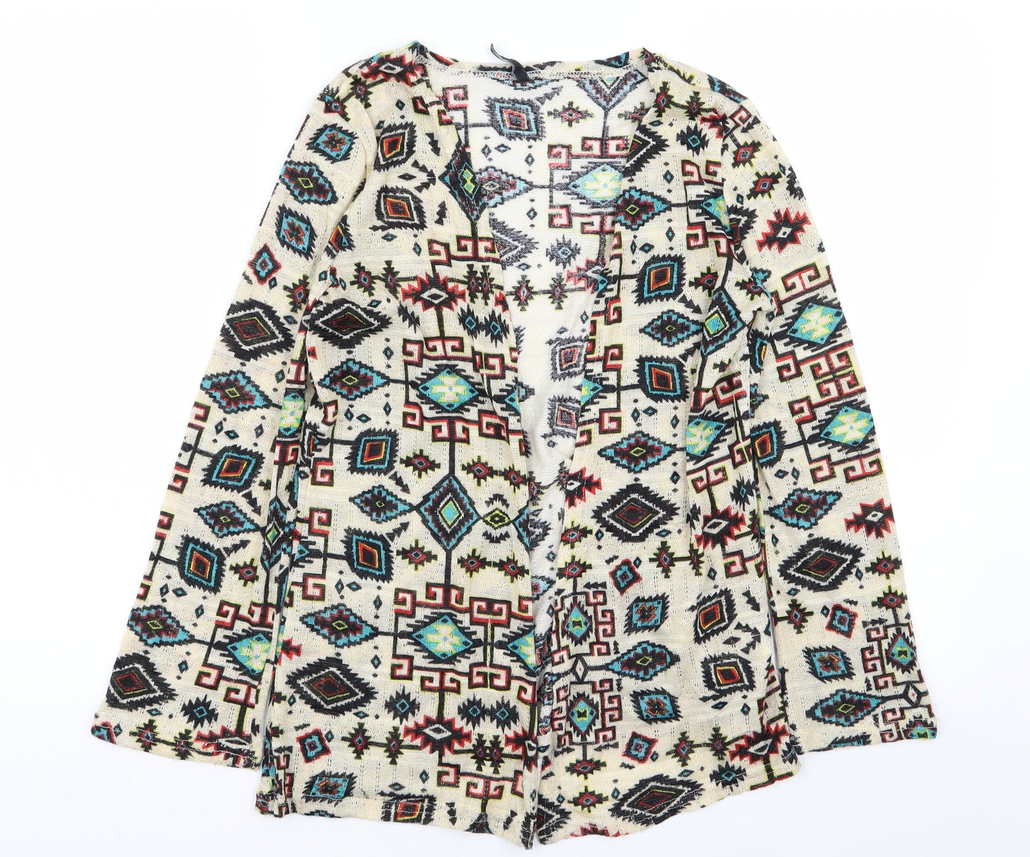 One Love Womens Multicoloured Geometric  Cardigan Jumper Size S
