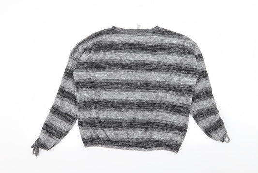 intuition Womens Grey Striped  Pullover Jumper Size 12